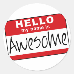 hallo, mijn naam is Geweldige Ronde Sticker