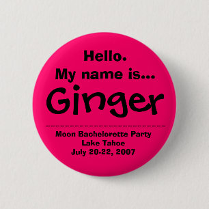 hallo. Mijn naam is Ginger Ronde Button 5,7 Cm