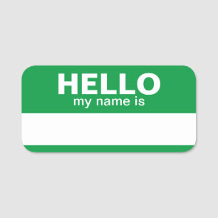 hallo mijn naam is - Groen - Informatie van het Be Naamplaatje