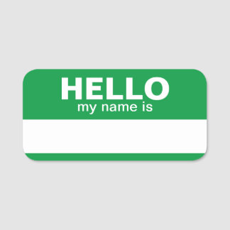 hallo mijn naam is - Groen - Informatie van het Be Naamplaatje