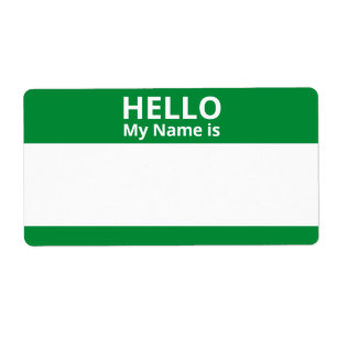 Hallo Mijn naam is Groen Wit Naam Tag Labels