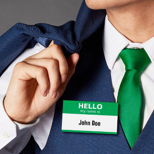 hallo mijn naam is - Groene naammarkering Naambadge