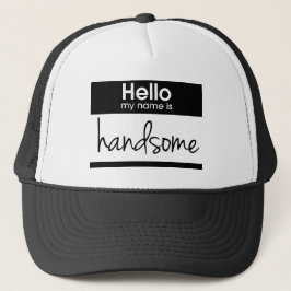 "Hallo mijn naam is handig", Black Trucker Hat Trucker Pet
