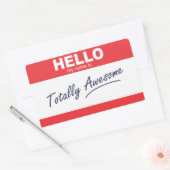 Hallo Mijn naam is helemaal geweldige naamplaatje. Rechthoekige Sticker (Envelop)