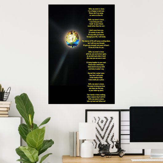 hallo MIJN NAAM IS HET JESUS-gedicht Poster (Thuiskantoor)