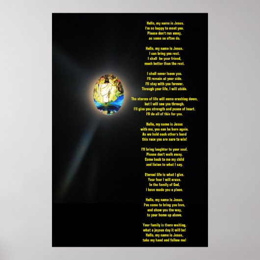 hallo MIJN NAAM IS HET JESUS-gedicht Poster (Voorkant)