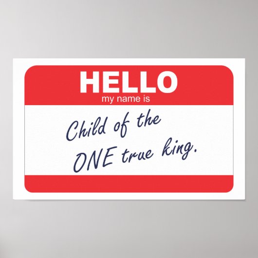 hallo mijn naam is het kind van de ware koning. poster (Voorkant)