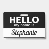 hallo mijn naam is het zwarte Manuscript van de Na Badge (Front)