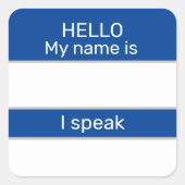 Hallo Mijn naam is ik spreek taal Stickers (Voorkant)