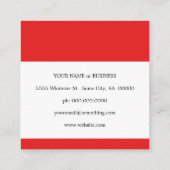 hallo mijn naam is in het rode vierkant vierkante visitekaartje (Achterkant)