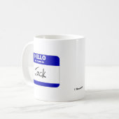 hallo mijn naam is Jack (blauw) Koffiemok (Voorkant links)