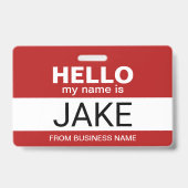 Hallo mijn naam is Jake - grappig Halloween kostuu Badge (Voorzijde)