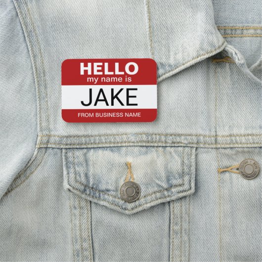 hallo mijn naam is Jake - grappig halloween kostuu Naamplaatje (In situ)