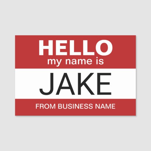 hallo mijn naam is Jake - grappig halloween kostuu Naamplaatje (Voorkant)