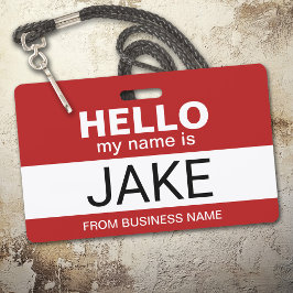 Hallo mijn naam is Jake - grappig halloweenkostuum Badge