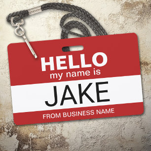 Hallo mijn naam is Jake - grappig halloweenkostuum Badge