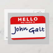 hallo mijn naam is John Galt Briefkaart (Voorkant / Achterkant)
