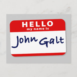 hallo mijn naam is John Galt Briefkaart