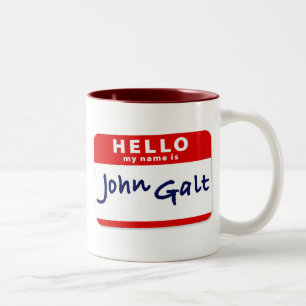 hallo mijn naam is John Galt Tweekleurige Koffiemok