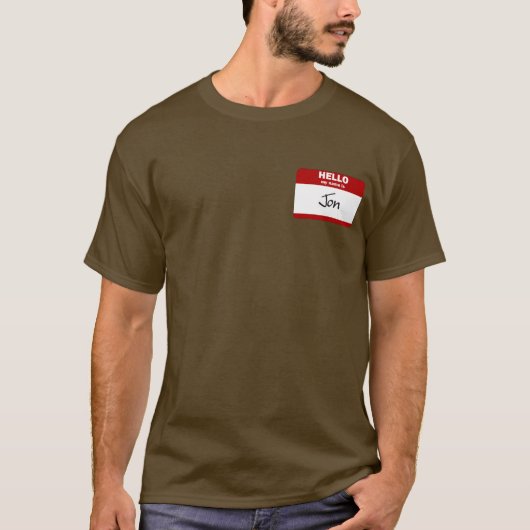 hallo mijn naam is Jon (rood) T-shirt (Voorkant)