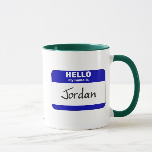hallo mijn naam is Jordan (blauw) Mok (Rechts)