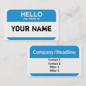 hallo mijn naam is, Jouw naam Visitekaartje (Voorkant / Achterkant)