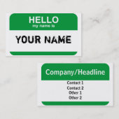 hallo mijn naam is, Jouw naam Visitekaartje (Voorkant / Achterkant)