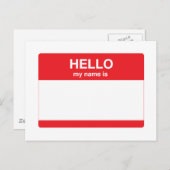 hallo, mijn naam is (jouw tekst) briefkaart (Voorkant / Achterkant)