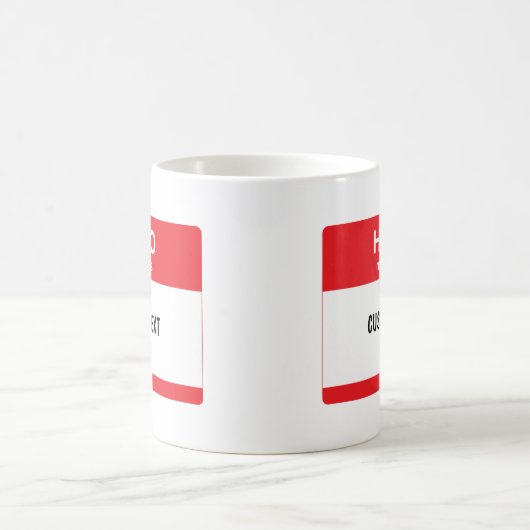 hallo, mijn naam is (jouw tekst) koffiemok (Center)