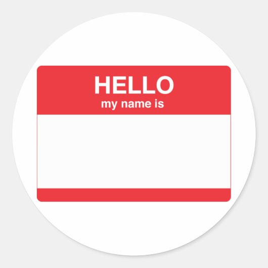 hallo, mijn naam is (jouw tekst) ronde sticker (Voorkant)