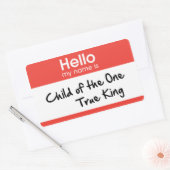 Hallo Mijn naam is: Kind van de Echte Koning Rechthoekige Sticker (Envelop)