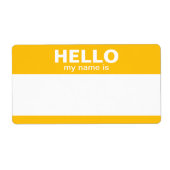 Hallo Mijn naam is - klassiek goudgeel Etiket (Voorkant)