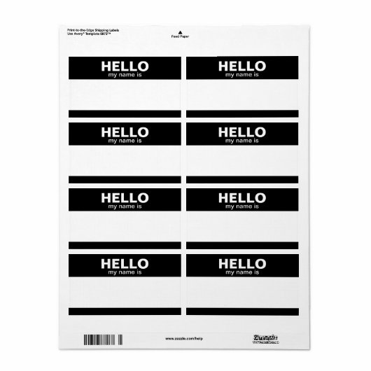 hallo mijn naam is — klassieke labels (Full Sheet)