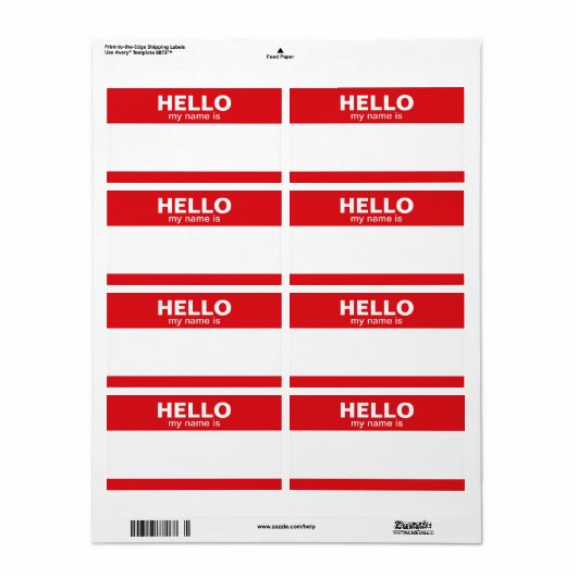 hallo mijn naam is — klassieke labels (Full Sheet)