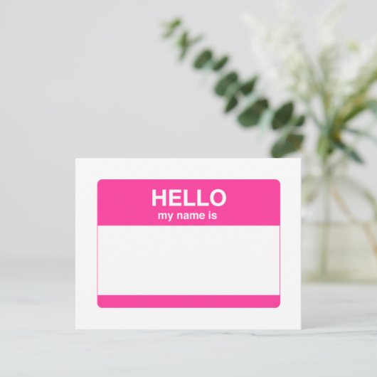 hallo, mijn naam is Label Briefkaart (Staand voorkant)