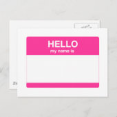 hallo, mijn naam is Label Briefkaart (Voorkant / Achterkant)