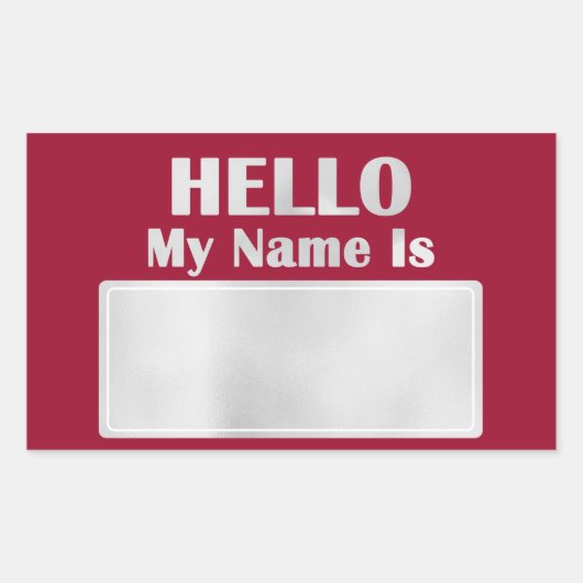 Hallo Mijn naam is Label Meeting Class Meeting Red (Voorkant)
