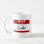 hallo mijn naam is Luke (rood) Koffiemok (Links)