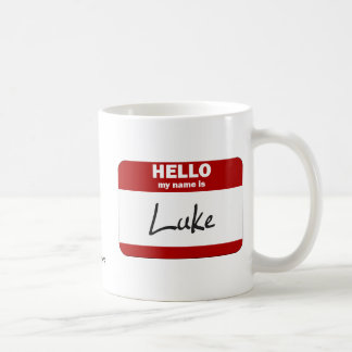 hallo mijn naam is Luke (rood) Koffiemok