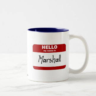 hallo mijn naam is Marshall (rood) Tweekleurige Koffiemok