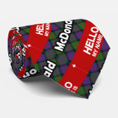 hallo mijn naam is McDonald Scottish Clan Tartan Stropdas (Opgerold)