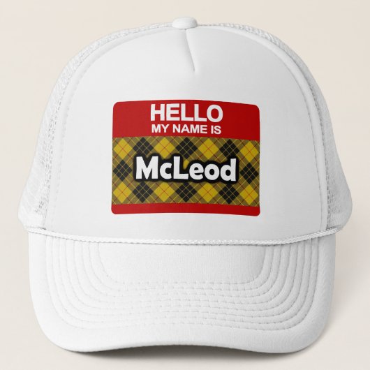 hallo mijn naam is McLeod Scottish Clan Tartan Trucker Pet (Voorkant)