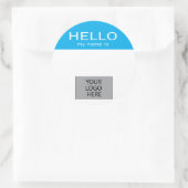 Hallo Mijn naam is - met aangepaste Logo Ronde Sticker (Tas)