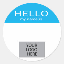 Hallo Mijn naam is - met aangepaste Logo Ronde Sticker
