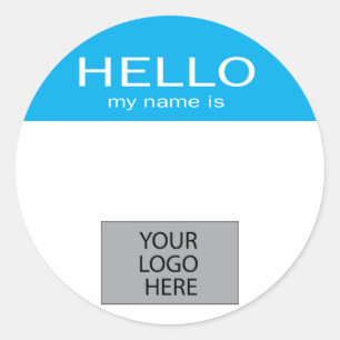 Hallo Mijn naam is - met aangepaste Logo Ronde Sticker