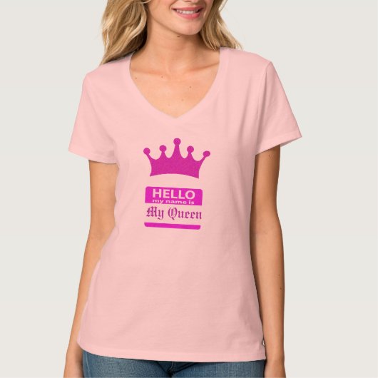 hallo mijn naam is mijn koningin t-shirt (Voorkant)