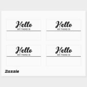 hallo mijn naam is modern minimalistisch rechthoekige sticker (Vel)