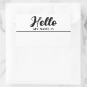 hallo mijn naam is modern minimalistisch rechthoekige sticker (Tas)