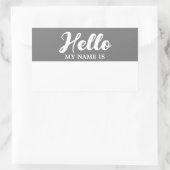 hallo mijn naam is Modern minimalistisch script gr Rechthoekige Sticker (Tas)