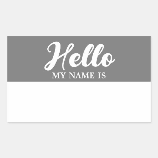 hallo mijn naam is Modern minimalistisch script gr Rechthoekige Sticker (Voorkant)